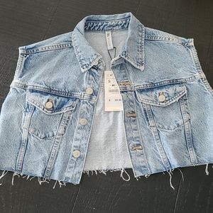 Zara Cropped Denim Vest